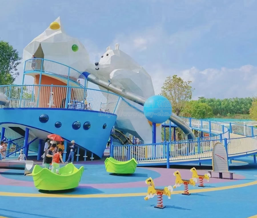 北極熊造型組合滑梯定制