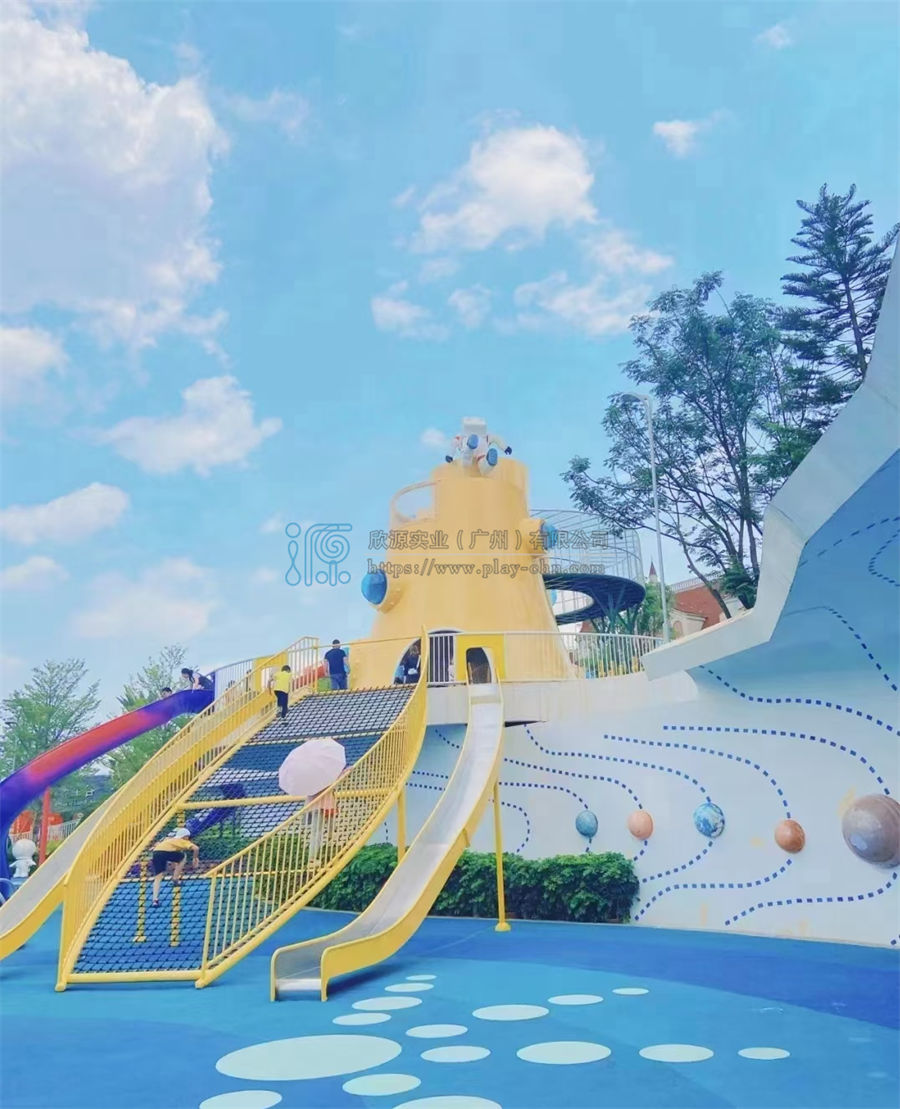 陸地大型航母造型組合滑梯定制