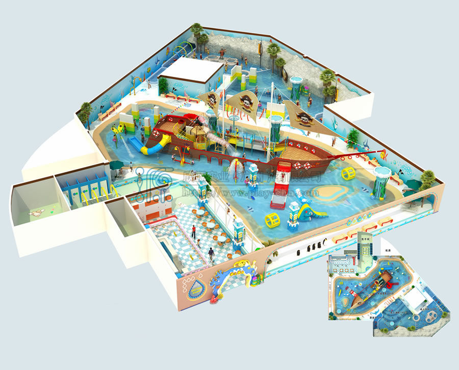 貴州某購物廣場(chǎng)1800平方水上樂園三種規(guī)劃方案