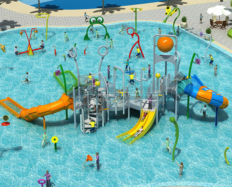 室內兒童水上樂園店面裝修和色彩搭配 水上游樂設備
