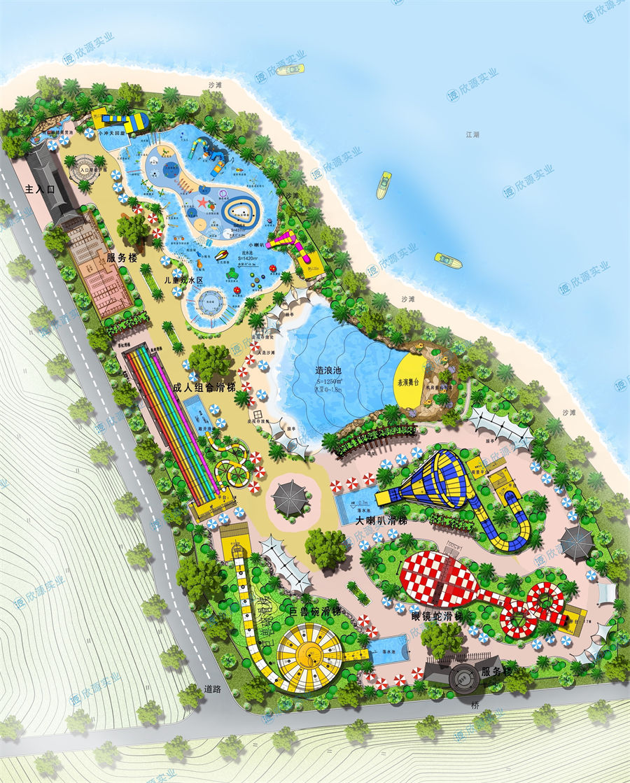 17136平方室外水上樂園整體規劃方案