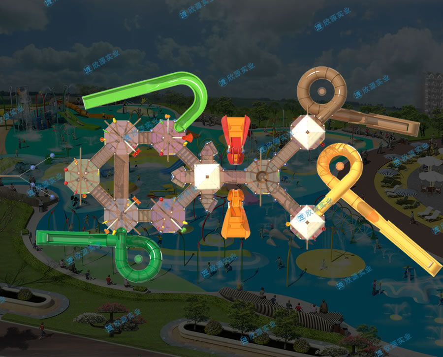 水上樂園滑梯組合設備生產廠家