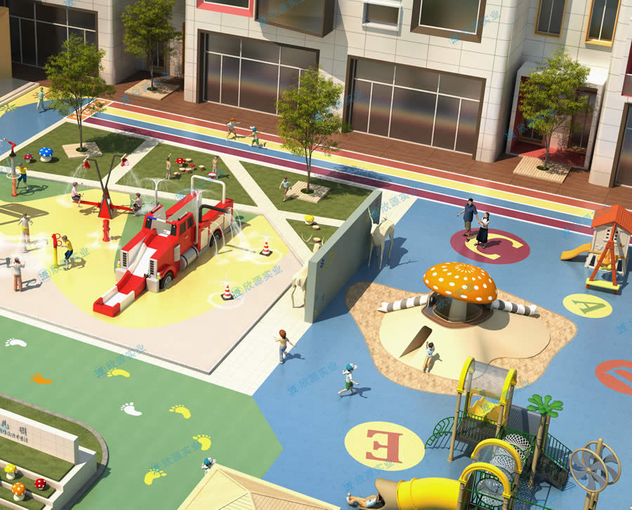 消防車造型水上組合滑梯