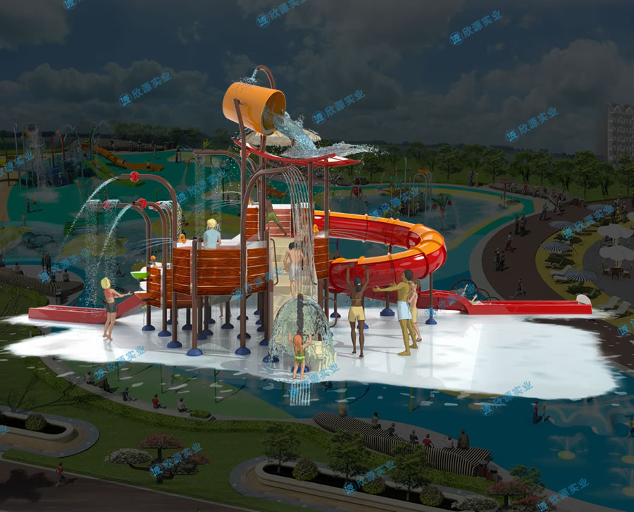 水上游樂場組合滑梯