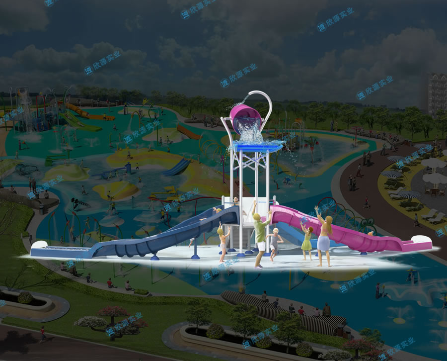 戶外水上樂園兒童組合水上滑梯