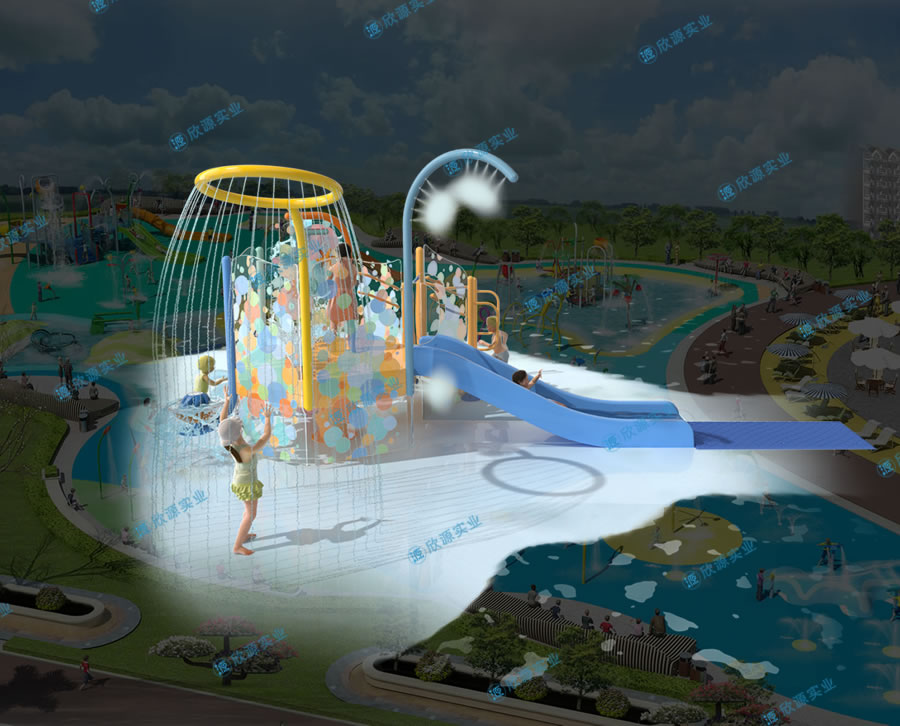 兒童室外小型組合水上滑梯