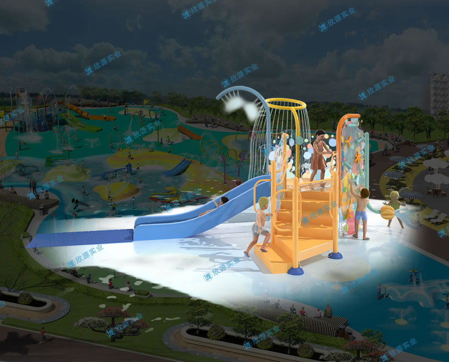 兒童室外小型組合水上滑梯