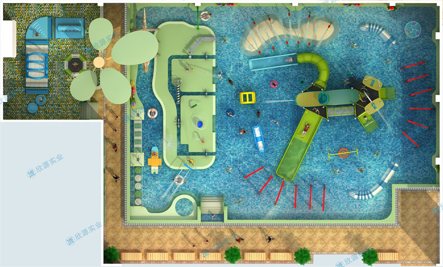 488平方室內水上樂園設備方案