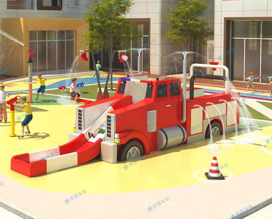 消防車造型水上組合滑梯