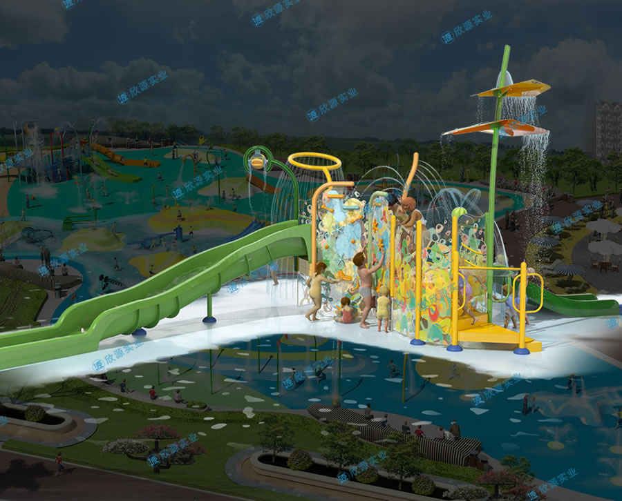 雙滑梯水上滑梯組合