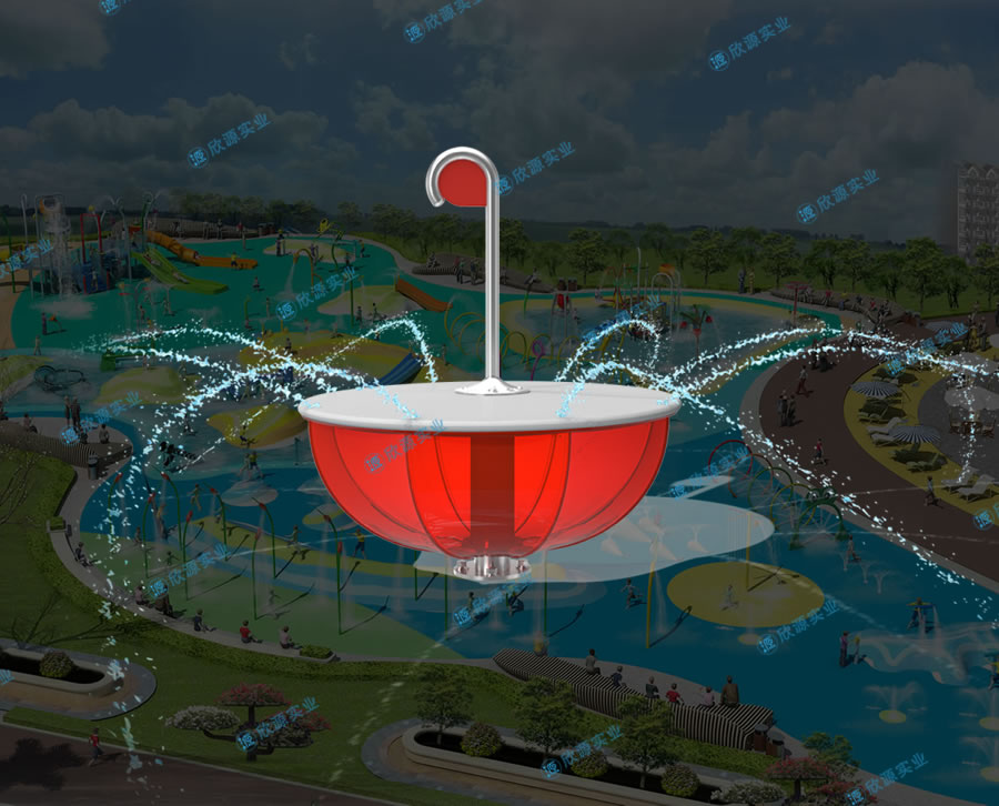 雨傘噴水戲水小品設備